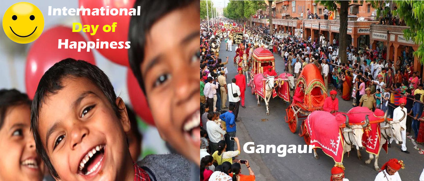 International day of happiness and Gangaur festival in India
