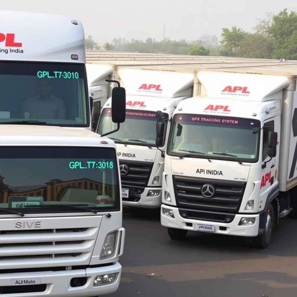 GPS-enabled trucks used by APL India Packers and Movers in Delhi