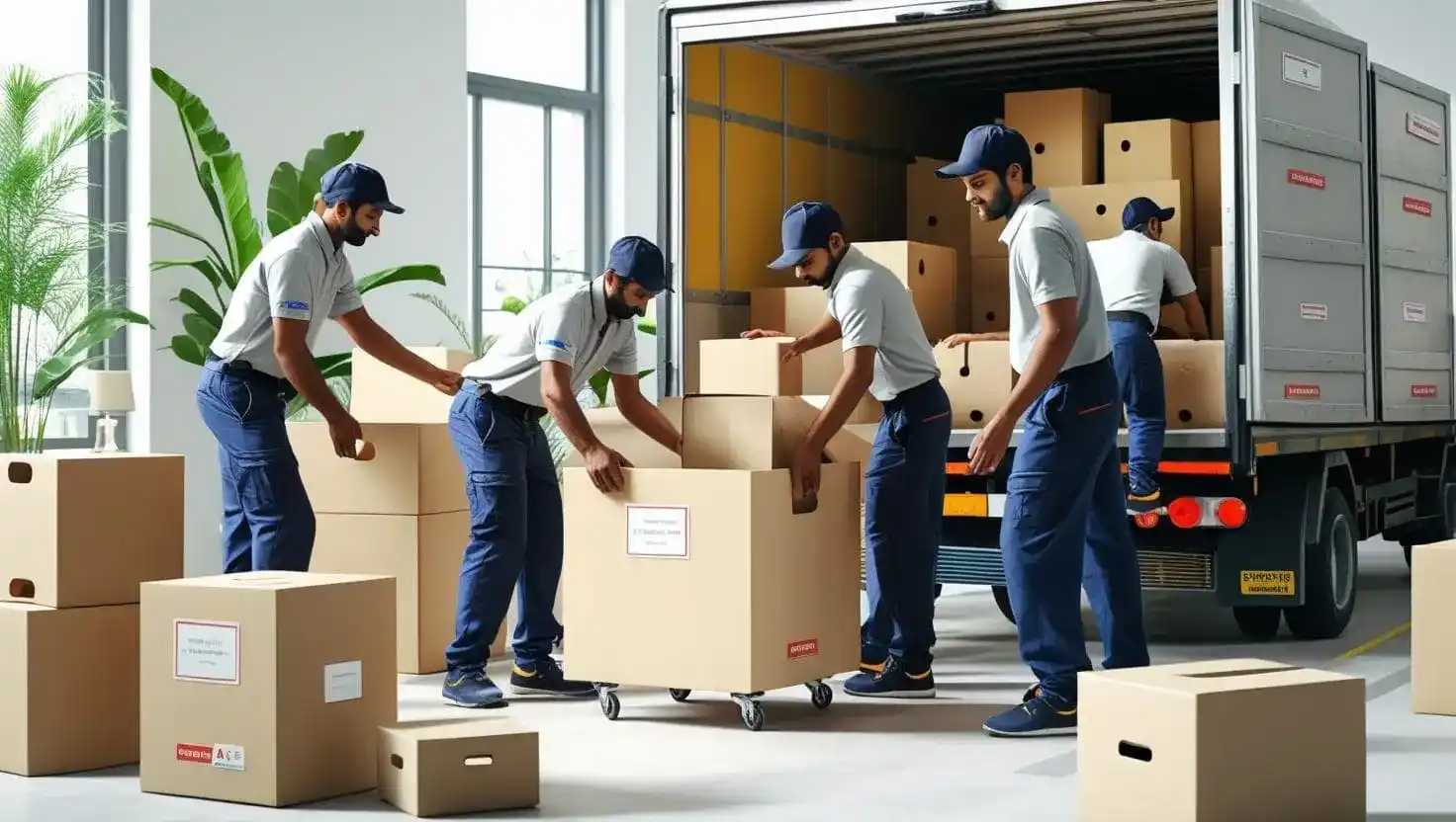 Best Packers and Movers in New Town Team Loading Goods in Truck